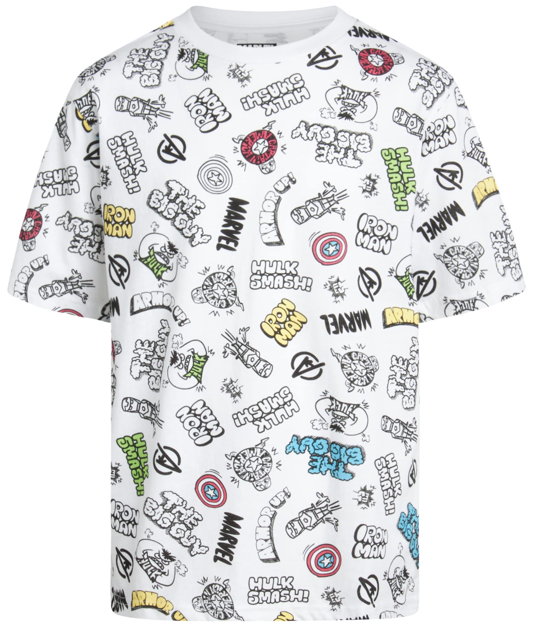 Marvel Avengers Spiderman Boys Shirts - Hulk Iron Man Captain America Thor Short Sleeve Graphic Tees for Toddler Boys & Kids